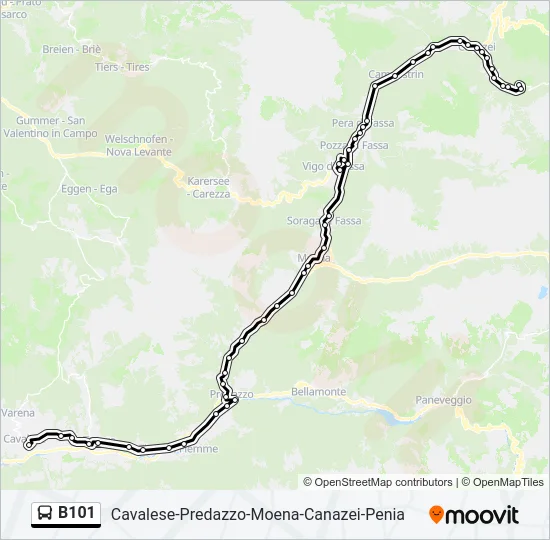 B101 Bus Line Map