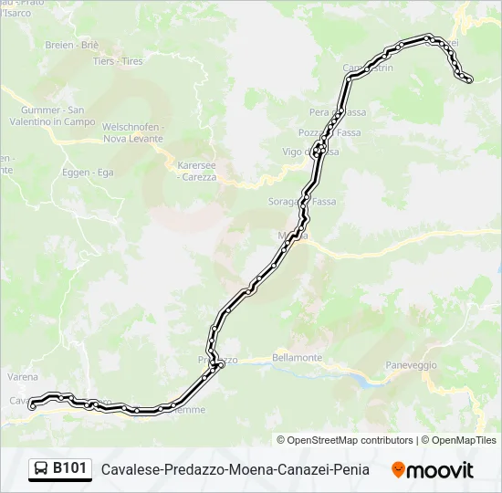 B101 Bus Line Map