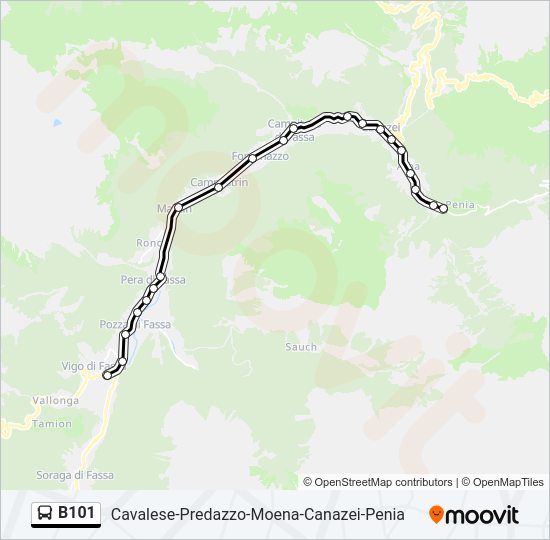 B101 bus Line Map