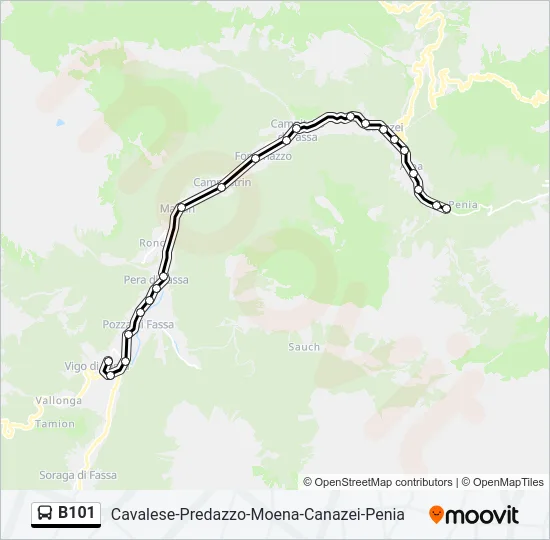 B101 Bus Line Map