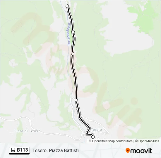B113 Bus Line Map