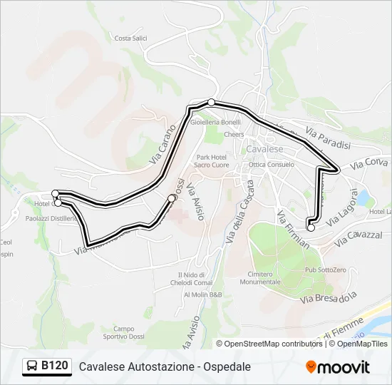 B120 Bus Line Map