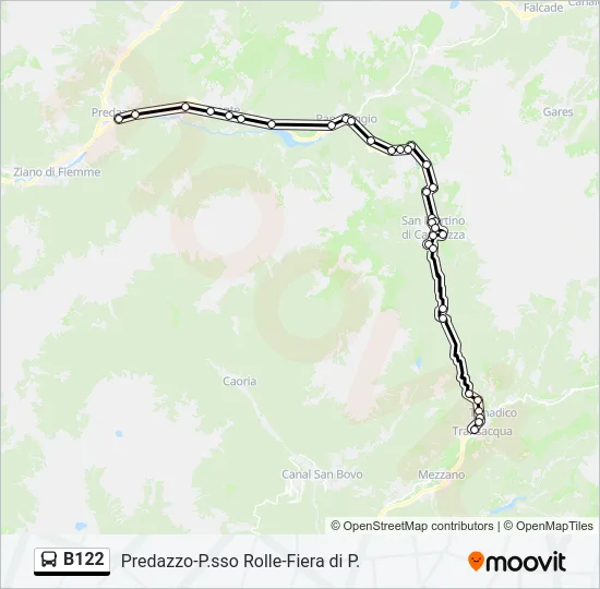 B122 Bus Line Map