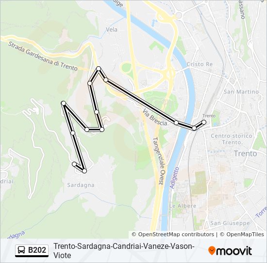 B202 bus Line Map