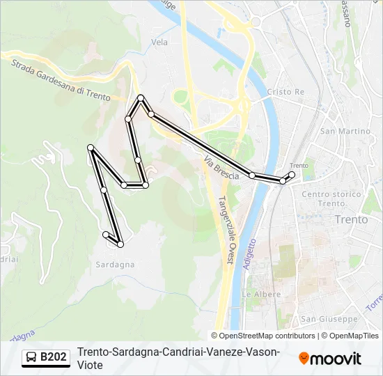 B202 Bus Line Map