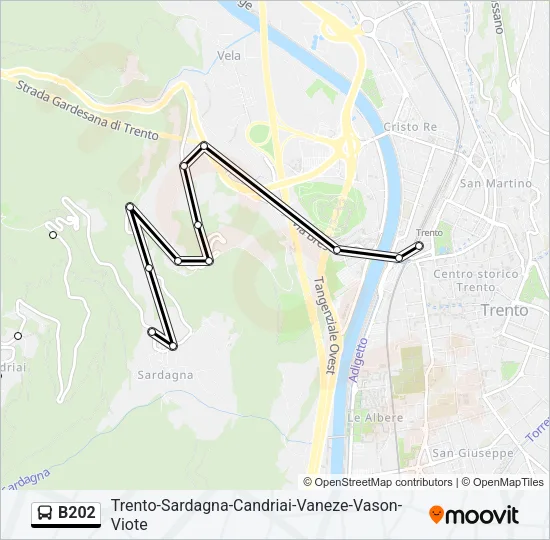 B202 Bus Line Map