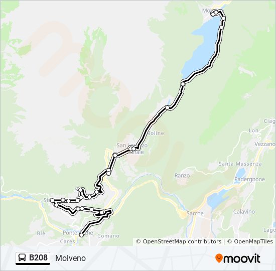 B208 bus Line Map