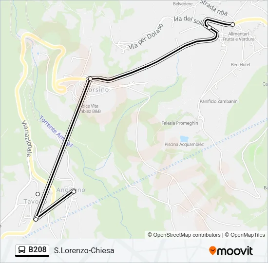 B208 Bus Line Map