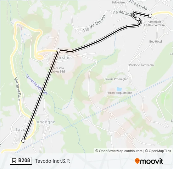 B208 Bus Line Map