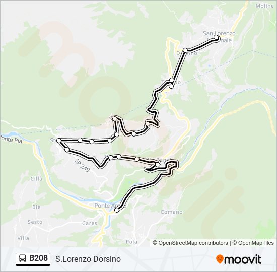 B208 bus Line Map