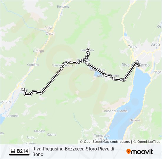 B214 bus Line Map