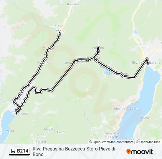 B214 Bus Line Map