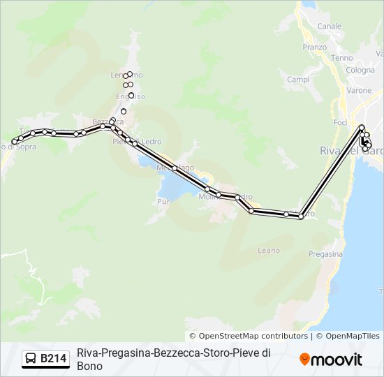 B214 bus Line Map