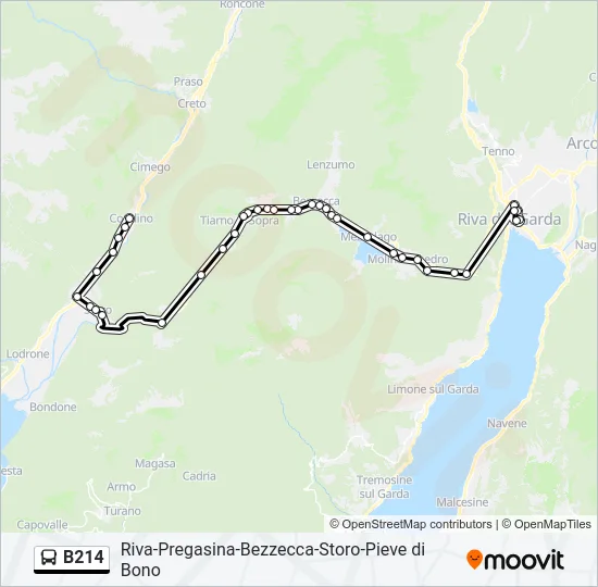 B214 Bus Line Map