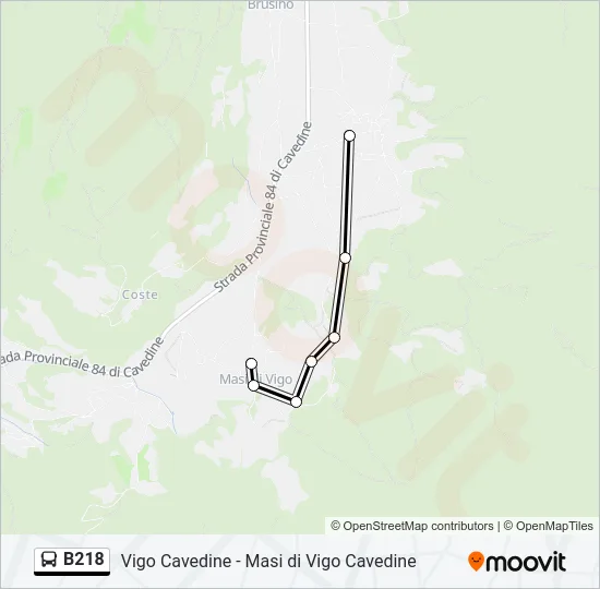 B218 Bus Line Map