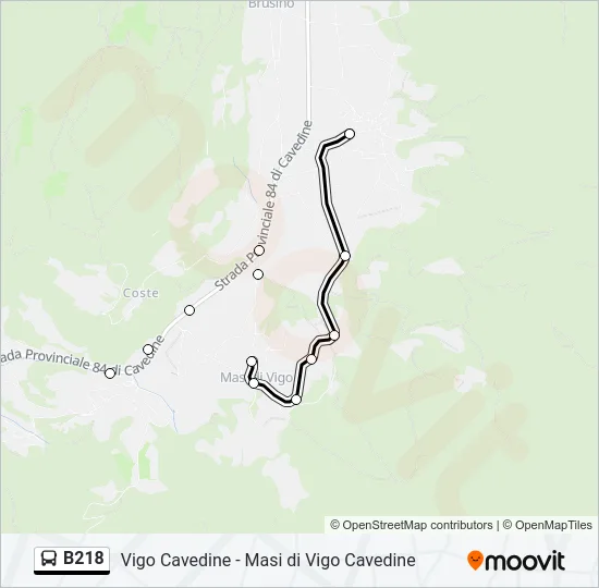 B218 Bus Line Map