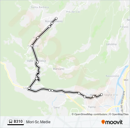 B310 Bus Line Map