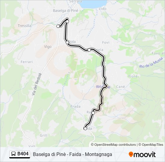 B404 bus Line Map