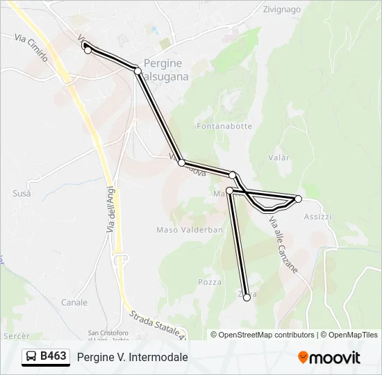 B463 Bus Line Map