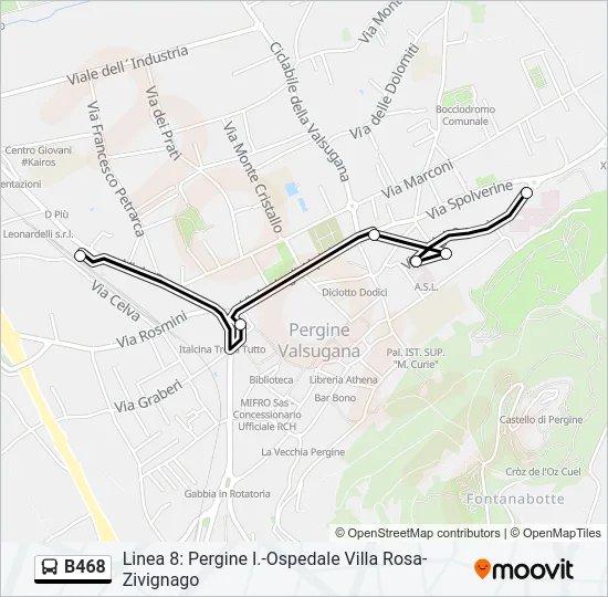 B468 Bus Line Map