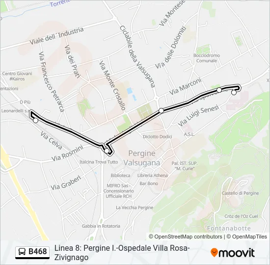 B468 Bus Line Map