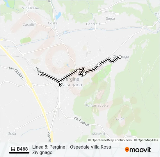 B468 Bus Line Map