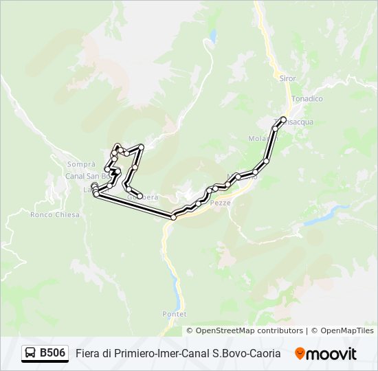 B506 bus Line Map