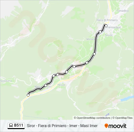 B511 Bus Line Map