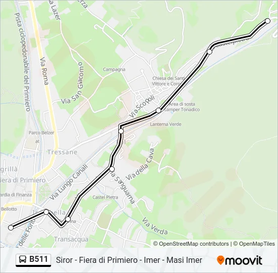 B511 Bus Line Map