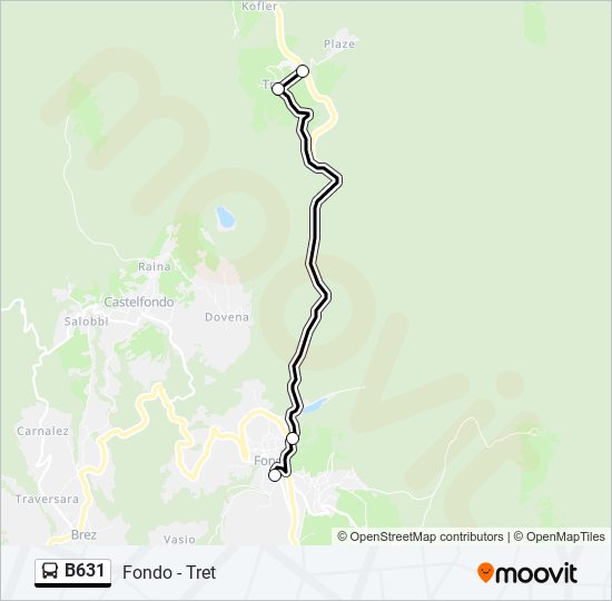 B631 bus Line Map