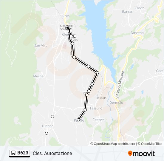 B623 bus Line Map