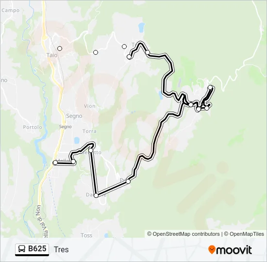 B625 Bus Line Map