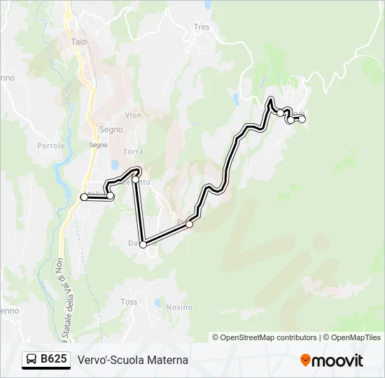 B625 Bus Line Map