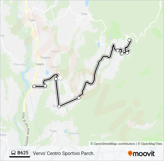 B625 Bus Line Map