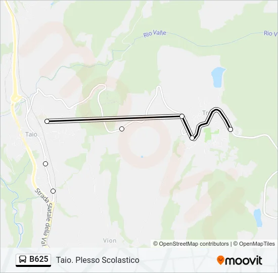 B625 Bus Line Map