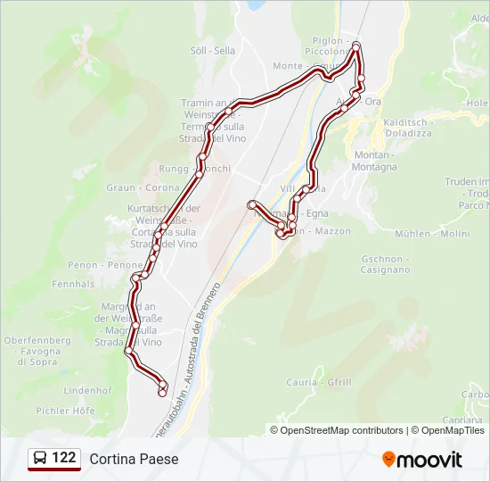 122 Bus Line Map