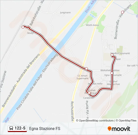 122-S Bus Line Map