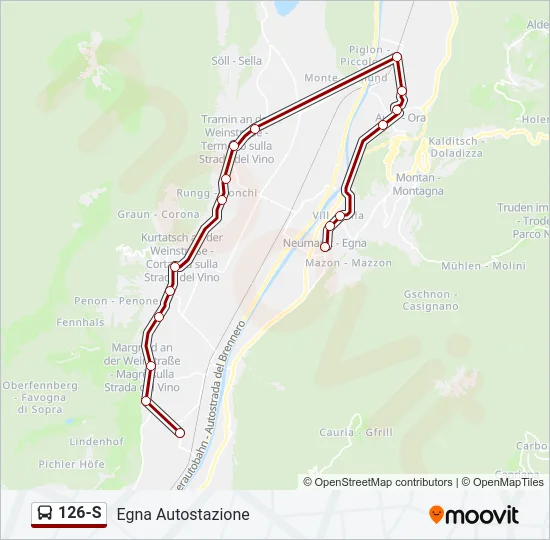 126-S Bus Line Map