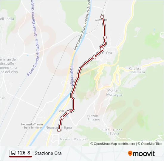 126-S Bus Line Map