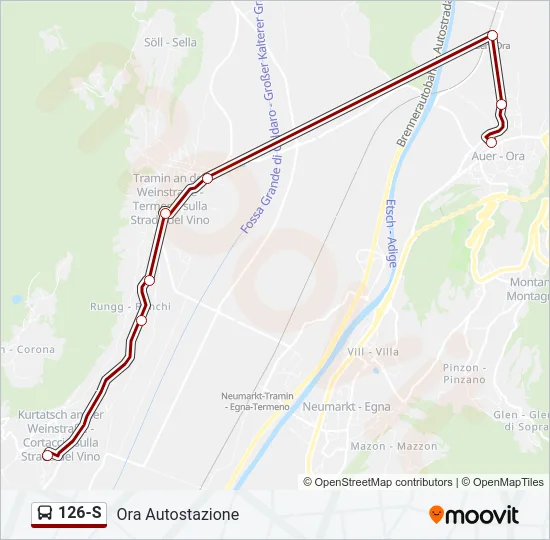 126-S Bus Line Map