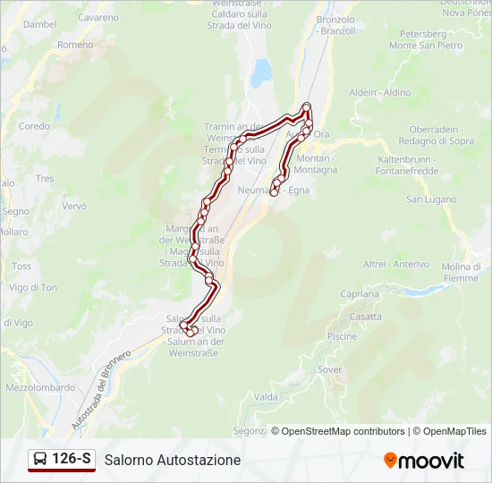 126-S Bus Line Map