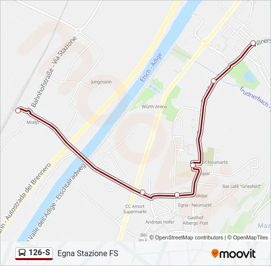 126-S Bus Line Map