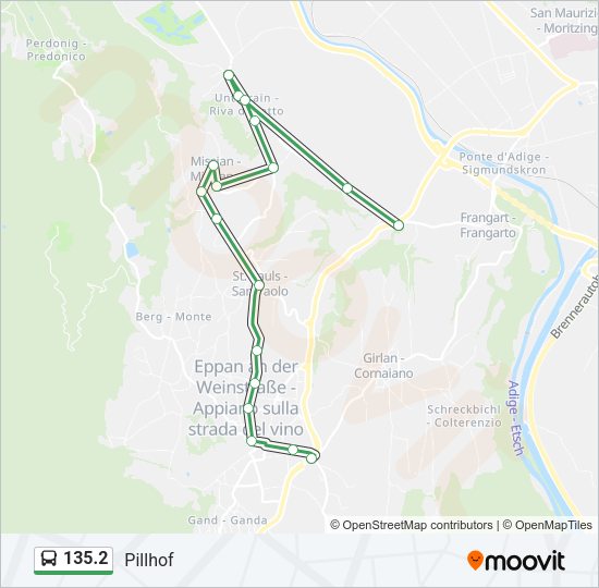 Percorso linea bus 135.2