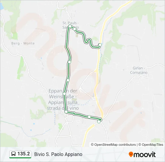 135.2 Bus Line Map