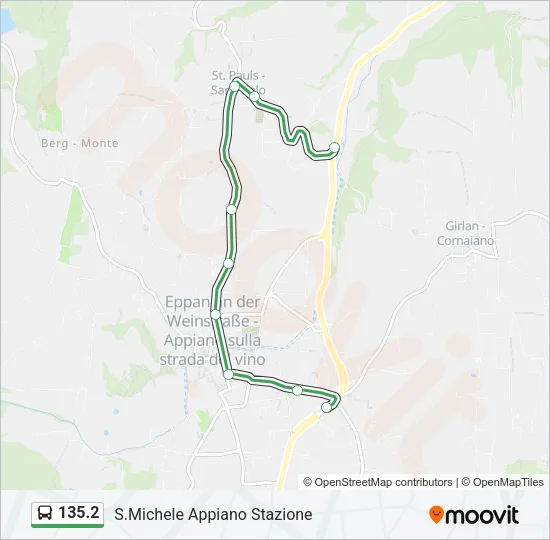 135.2 Bus Line Map