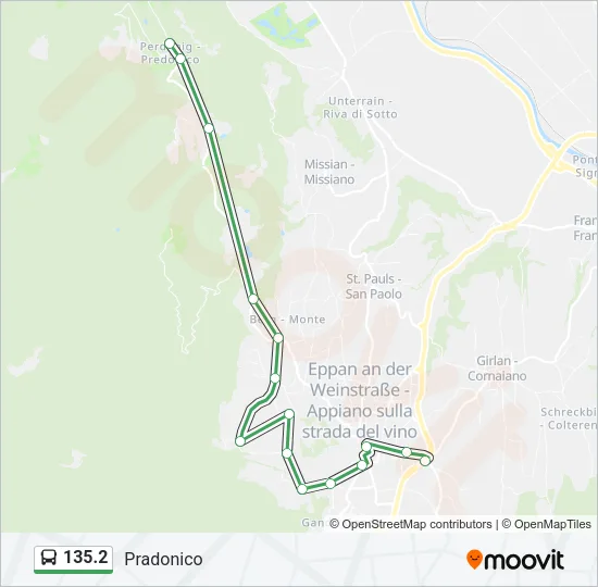 135.2 Bus Line Map