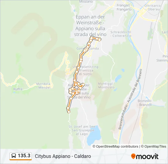 135.3 Bus Line Map