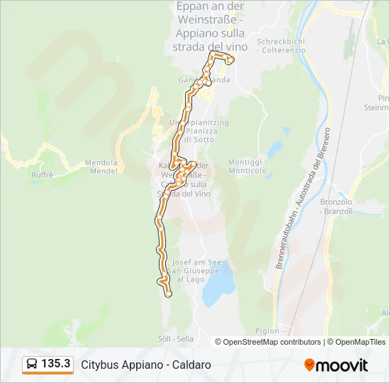 135.3 Bus Line Map