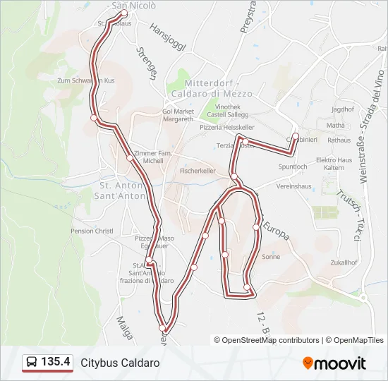 135.4 Bus Line Map