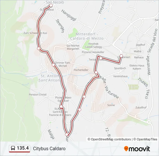 135.4 Bus Line Map